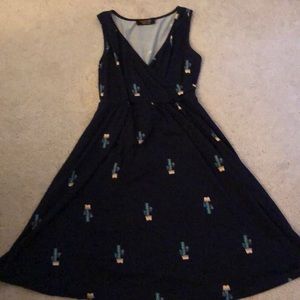 Navy blue with cactus dress